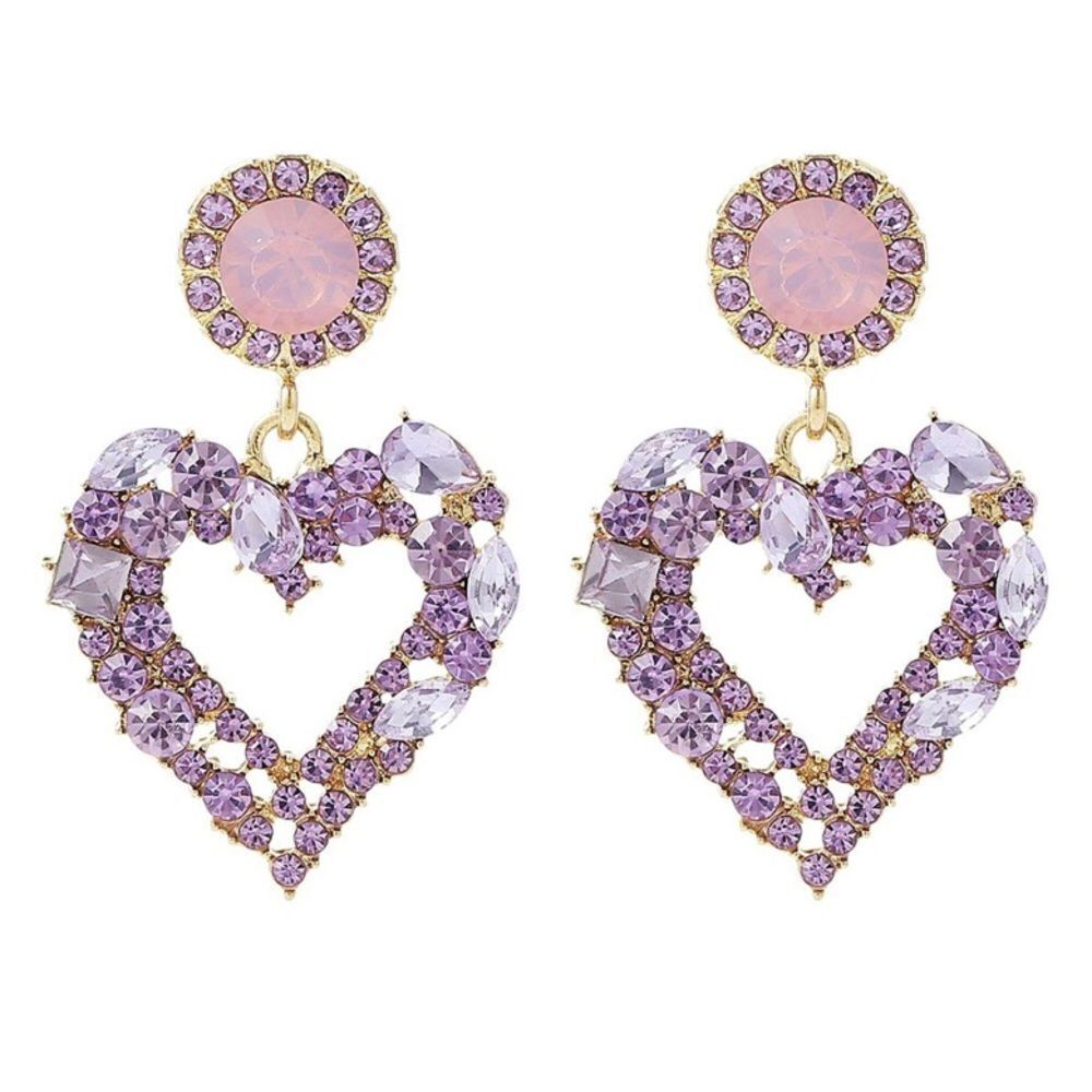 Purple heart earring A91